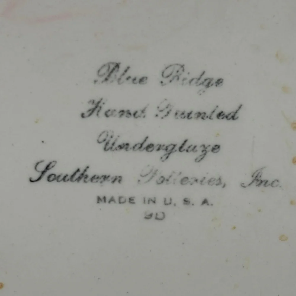 Set of 2 Vintage Blue Ridge Southern Potteries Hand Painted Yellow Floral Plates